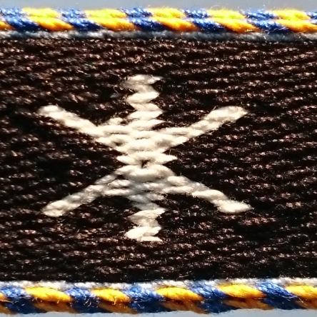 Tablet woven band, made using the Orion A pattern